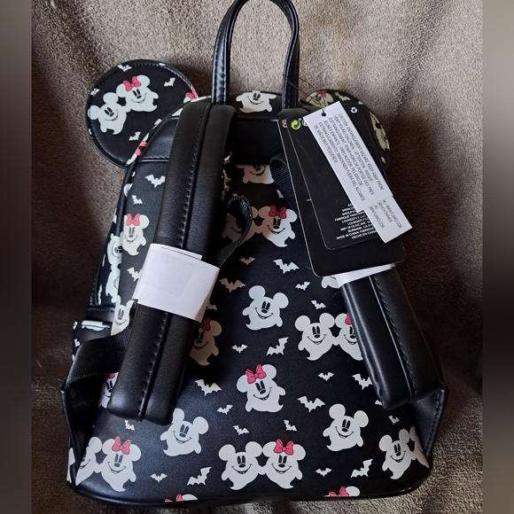 Mickey and Minnie GITD Loungefly Mini Backpack - Picture 3 of 5